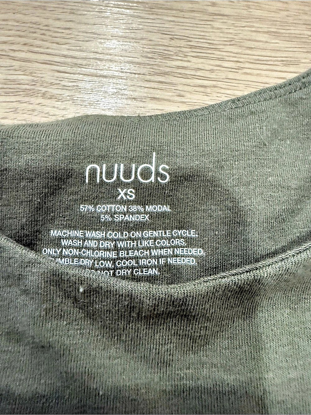 nuuds Classic Crewneck Tank Bodysuit Green XS - Picture 2 of 2